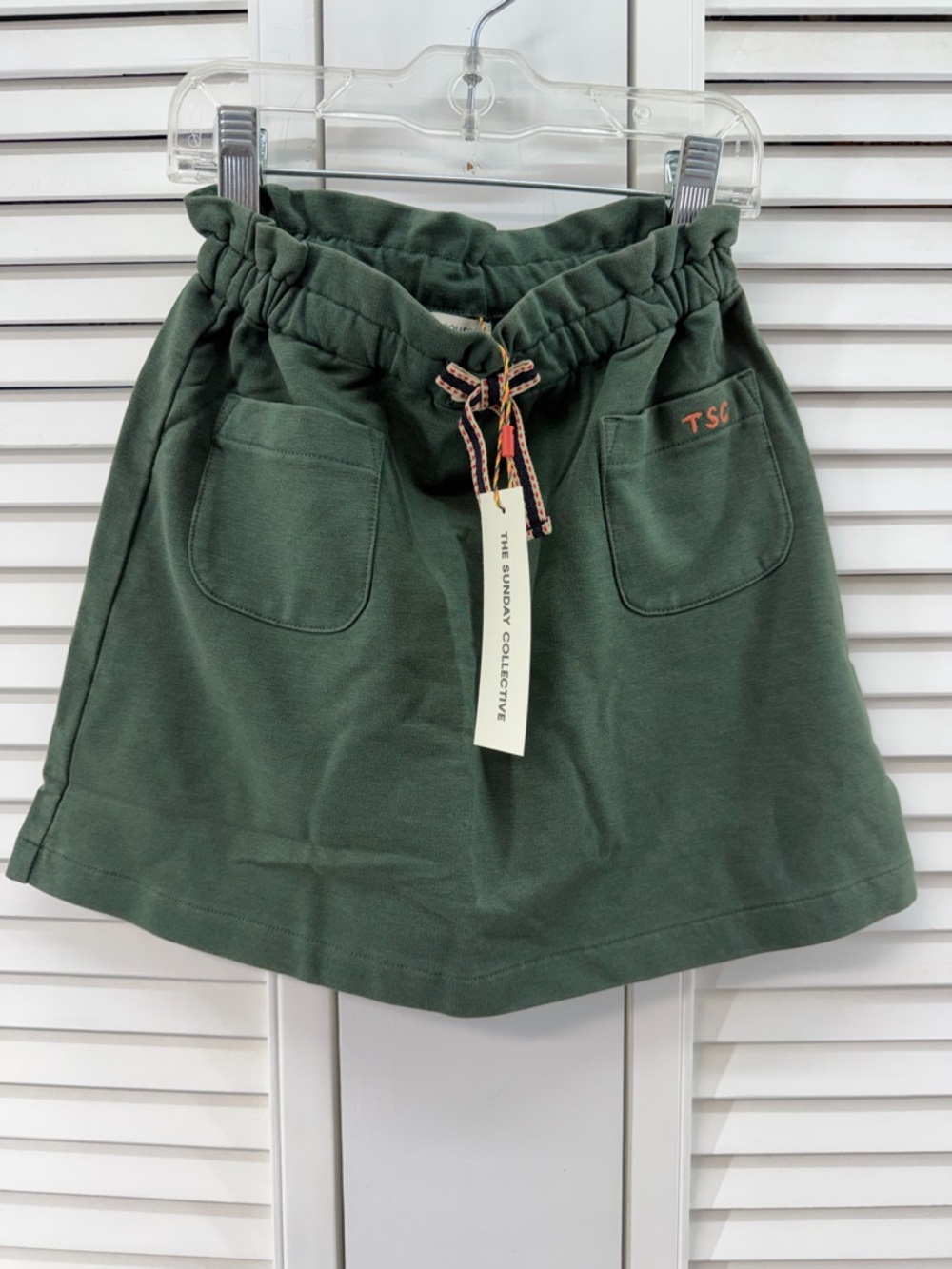 The Sunday Collective girls size 6  Olive Drawstring Skirt